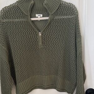 Aerie Sage Green Cowl Neck Sweater